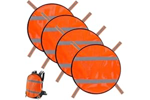 Wenfan 4PCS Blaze Orange Safety Panel with Reflective Strips High Visibility Hunting Panel Lightweight Blaze Orange Panel Hunting Mesh Tent Backpack Cover Safety Panel for Hiking Camping Biking
