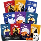 60 Pack Bulk Halloween Face Mask, Sheet Facial Mask for Halloween Gifts | Halloween Goodie Bag and Basket Stuffers, Halloween Party Favors for Women
