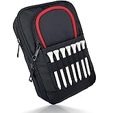 HOUYUKY Golf Pouch Accessory Organizer, Portable Golf Valuables Bag, Zippered Multi-Pocket Storage Bag, Can Store Small Tools Such As Balls, Tees, And Rangefinder (Red Trim)