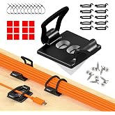 CableGenie [Made in the UK] 10-Pack Adjustable Elastic Adhesive Cable Clips, Wire Management Holder, Cord Organizer for Home Office, Under Desk, Behind TV, Phone Charger, Laptop, PC, HDMI, USB (Black)