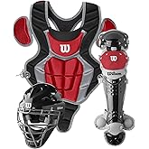 WILSON C200 Youth Catcher's Gear Kit - Black/Scarlet