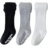 EPEIUS Baby Tights Baby Girls Non-Slip Plain/Ribbed Leggings Seamless Cotton Stockings Pantyhose Newborn Infant Toddler