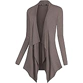 Urban CoCo Women's Drape Front Open Cardigan Long Sleeve Irregular Hem