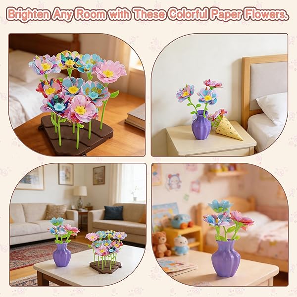 KEGOZ FLOWER MAKING MACHINE FOR KIDS, DIY FLOWER CRAFT KIT WITH FLOWER MAKER, ARTS AND CRAFTS FOR GIRLS AGES 4-6-8, BIRTHDAY EASTER GIFTS FOR 4 5 6 7 8 9 YEAR OLD GIRLS, KIDS DIY BOUQUET MAKING TOY