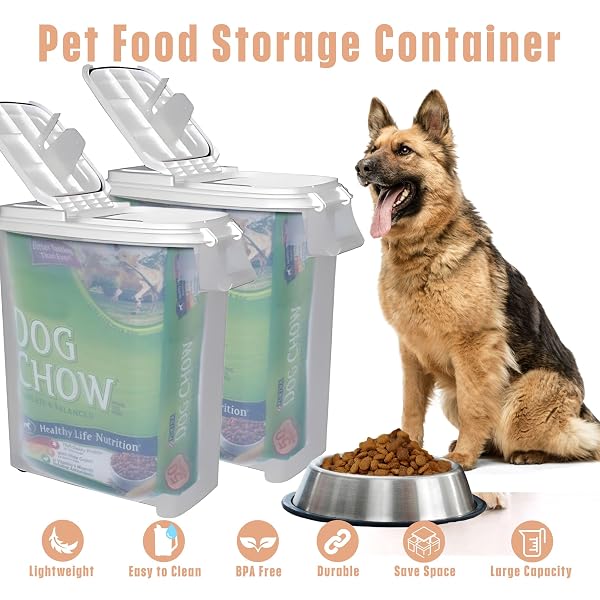 BUDDEEZ AIRTIGHT PET FOOD STORAGE CONTAINER – 50 QT/50 LB CAPACITY DOG FOOD STORAGE CONTAINER, CAT FOOD CONTAINER, BIRD SEED STORAGE CONTAINER, ROLLING STORAGE BIN, AIR TIGHT WITH HANDLE & SCOOP