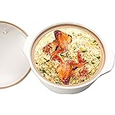 Uniware Heavy Duty Ceramic Pot 1.8 Liter - Heat Proof Cooking Pot For Stove & Oven (White)