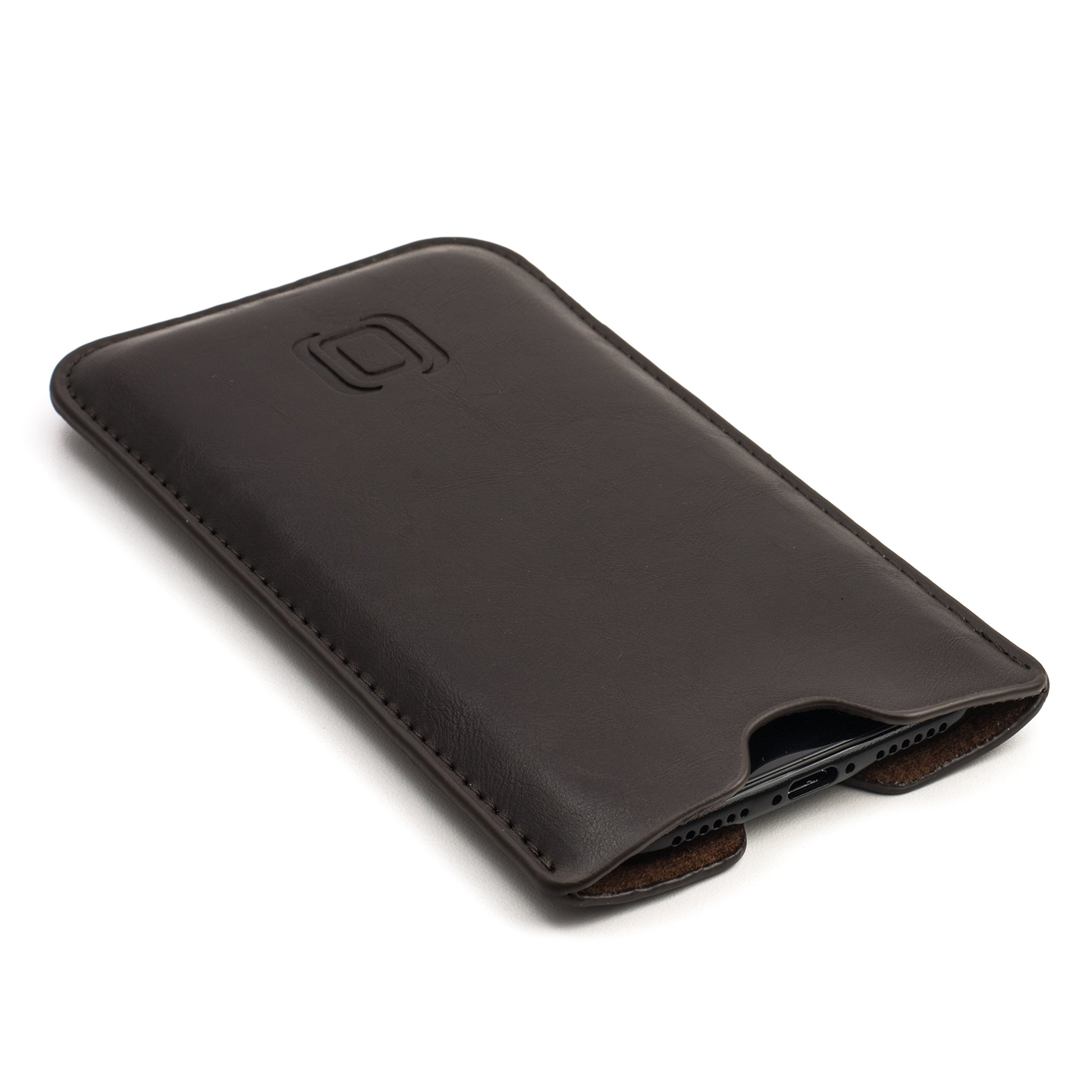 Dockem Executive Sleeve for iPhone 11 Pro, XS, X (5.8 inch) – Slightly Padded Premium Vegan Leather w/Microfiber Lining - Slim Slip-on Case [Dark Brown] — image 1