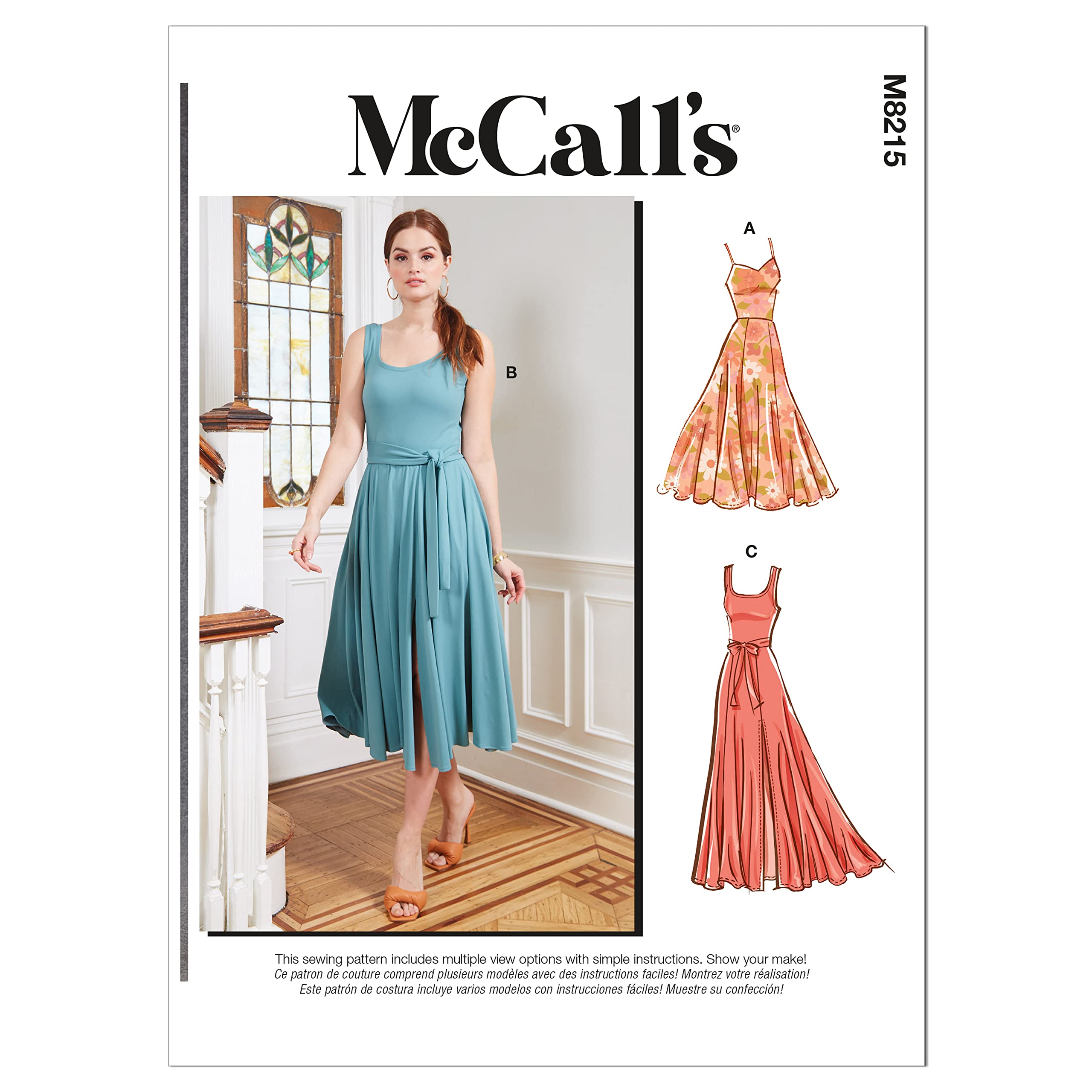 McCalls Sewing Pattern M8215RR RR (18W-20W-22W-24W) Misses' & Women's Dresses, Multi Colour