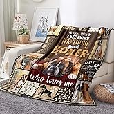 Tupmnbry Boxer Dog Blanket Cute Puppy Throw Blanket Super Soft Flannel Throw Blanket Lightweight Fluffy Plush Fuzzy Bed Blanket for Cute Pet 50"X60"