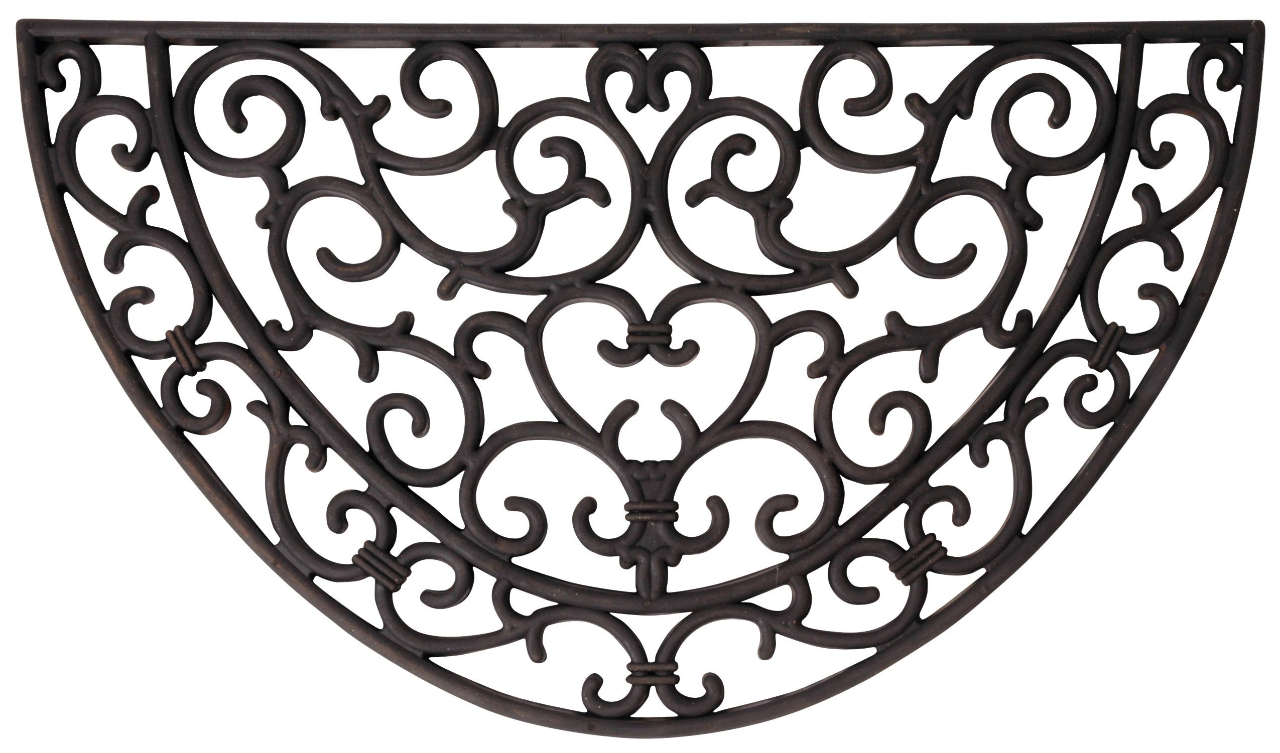 Esschert Design RB04, Rubber doormat halfround 68x40cm, RB04, Rubber, 67x38x1,5 -Black