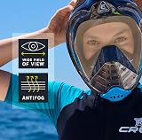Cressi Bali Full Face Snorkel Mask Panoramic Dry-Top Set Adults Black Grey L-XL view 6