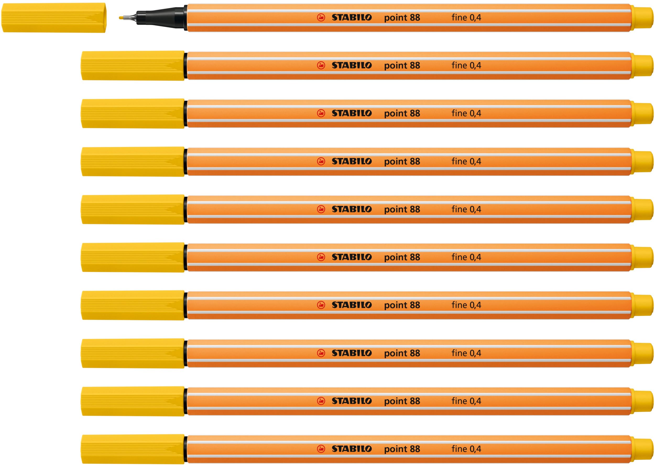 STABILO point 88 - Fineliner - Pack of 10 - Yellow — image 1
