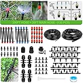 MIXC 226FT Greenhouse Micro Drip Irrigation Kit Automatic Irrigation System Patio Misting Plant Watering System with 1/4 inch