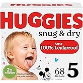 Huggies Size 5 Diapers, Snug & Dry Baby Diapers, Size 5 (27+ lbs), 68 Count