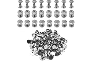 IDEALSV 304 Stainless Steel Chicago Screws M5x5mm 200 Pcs (100 Sets) Leather Rivets Screw Rivets Phillip Head Leather Bag, Book and Photo Album Binding Chicago Rivets Kits