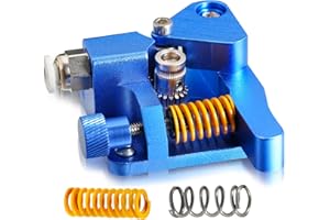 SAPLUSREPRAP Updated Dual Gear Ender 3 Extruder, Dual Hardened Steel Drive Gear CR10S Pro Extruder Blue Compatible for Ender 3 V2, Ender 3 Pro,Ender 3 Max,Ender 5/CR10,3D Printer 1.75mm Filament Extruder,