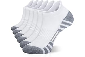Airacker Ankle Athletic Running Socks Cushioned Breathable Low Cut Sports Tab Socks for Men and Women (6 Pairs)