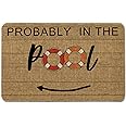 GAGEC Summer Door Mat Probably in The Pool Holiday Decorative Doormat Entrance Rugs Farmhouse Home Kitchen Decoration Floor F