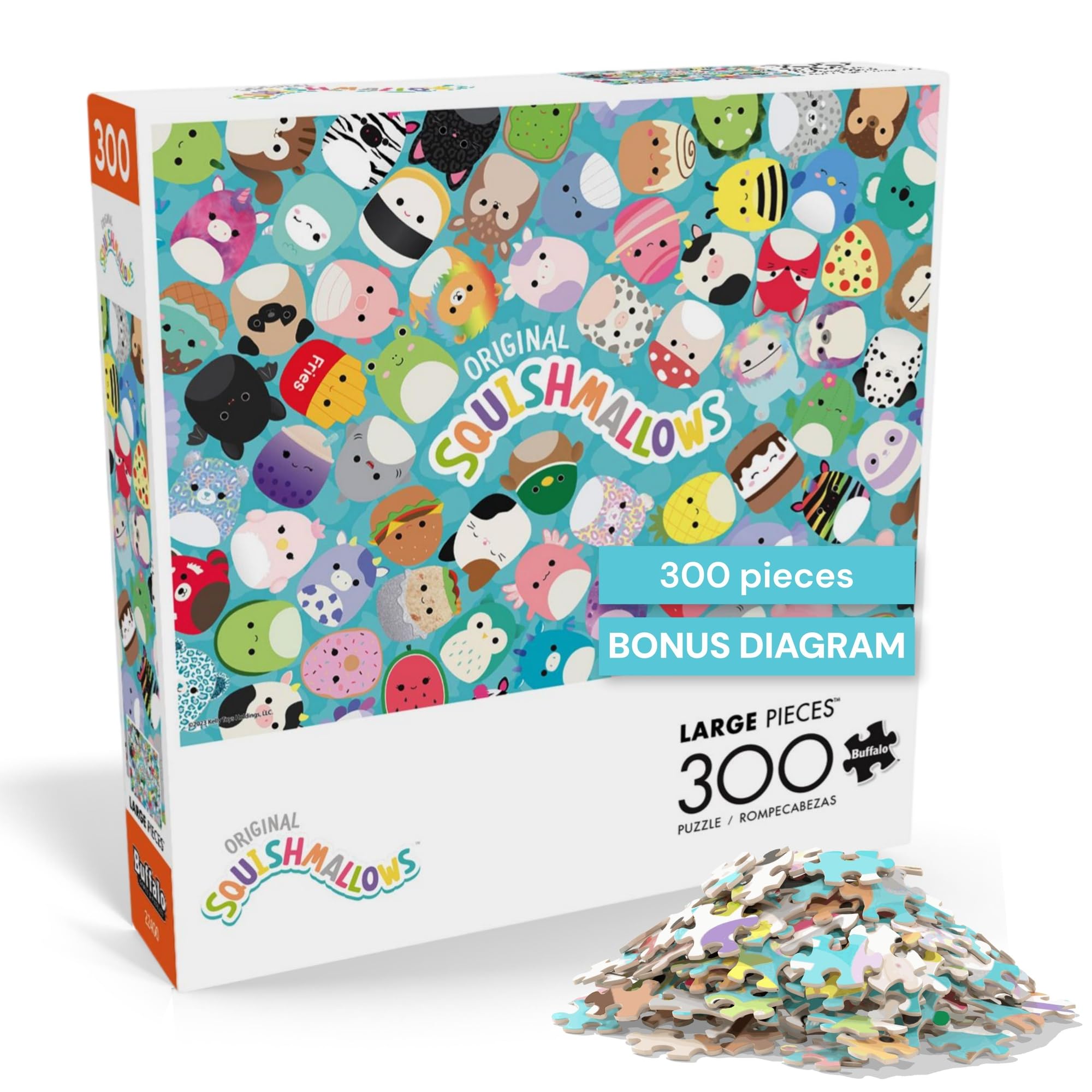 Buffalo Games - Squishmallow Friends 300 Piece Jigsaw for Teens and Adults Colorful Large Pieces Puzzle