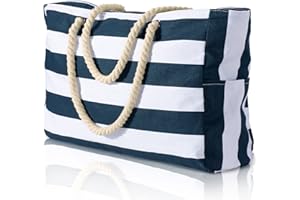 Becokan Beach Bags for Women Large Waterproof Beach Tote Bag Zipper Beach Bag Waterproof Sandproof Swim Pool Bag Large Tote