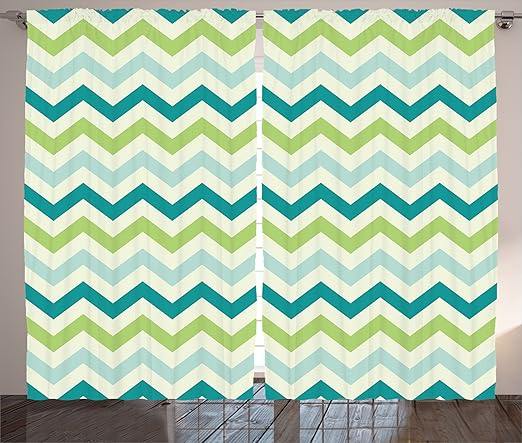 Amazon Com Lunarable Chevron Curtains Chevron Pattern In Cool
