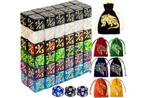 PUGED 82 Pack Magic The Gathering Counter Dice Set 72 Pcs D6 MTG Dice Life Counters Tokens for Magic Card Game Accessories with 3 Pcs Rolling Dice 7 Pcs Drawstring Bags