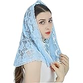Grettytling Lace Mantilla Veil Soft and comfortable 7 Colors Spanish Style Rose Lace Veil Head Covering D Shape