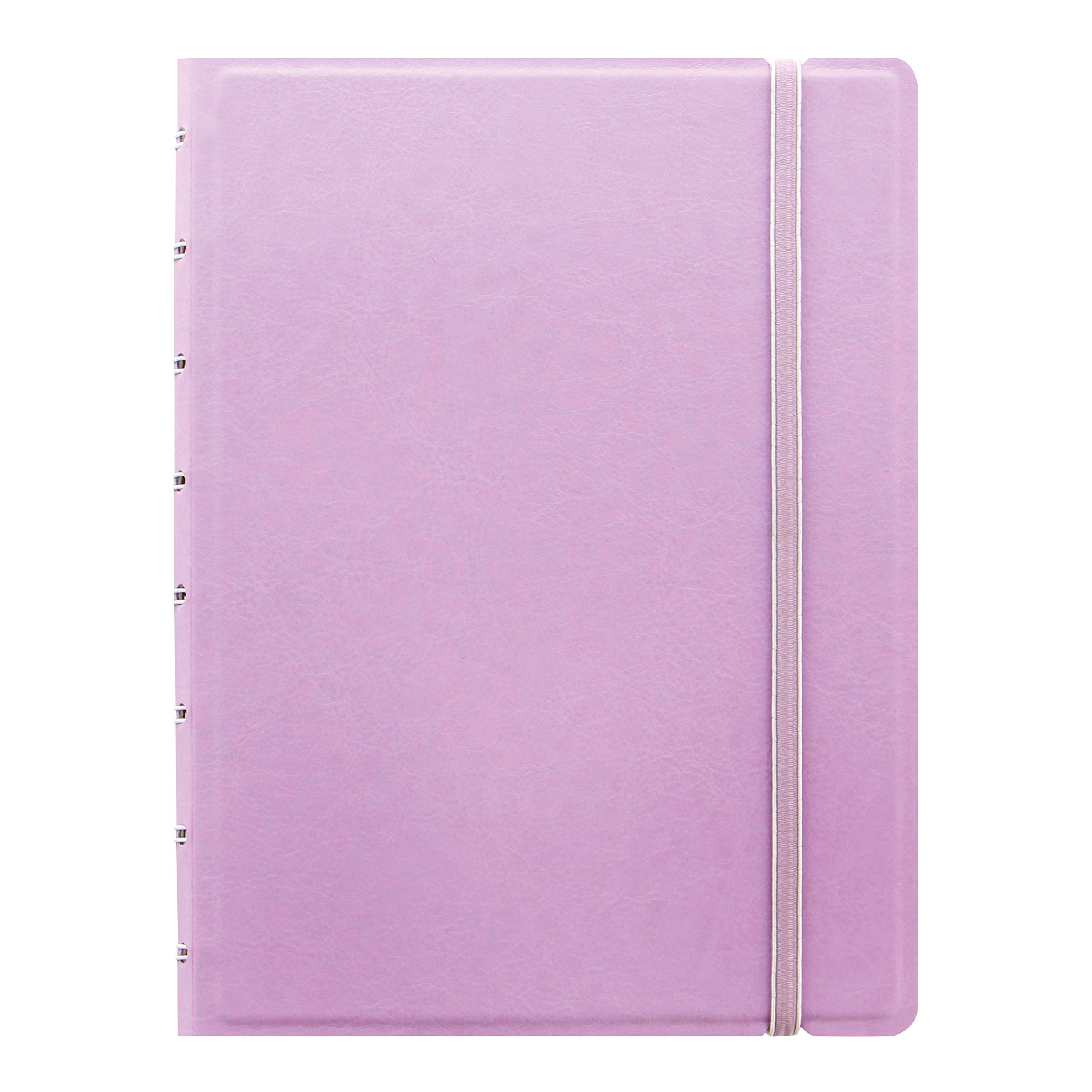 Filofax Refillable Pastel Notebook, A5 (8.25" x 5") Orchid - 112 Cream moveable pages - Index, pocket and page marker (B115054U)