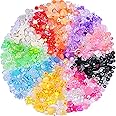 sjavocado 500pcs Acrylic Assorted Beads Flower Heart Butterfly Candy Pastel Loose Round Beads Bulk for Bracelets Jewelry Making DIY Plastic Crafts (Multicolor Combination)