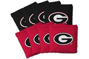 YouTheFan Officially-Licensed NCAA Set of 8 Cornhole Bags - All Weather Dual Sided Slide & Stop - Regulation Size with Carry case