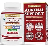 Ashwagandha Complex Adrenal Support Supplement for Stress Relief, Cortisol Balance, Energy & Focus, Mood Support, 35% Withanolides, 60 Vegan Capsules