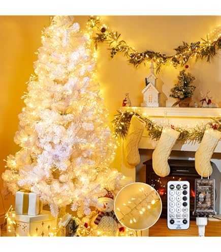 Brightown 50 Ft 1000 LED Christmas Cluster Lights Outdoor, White