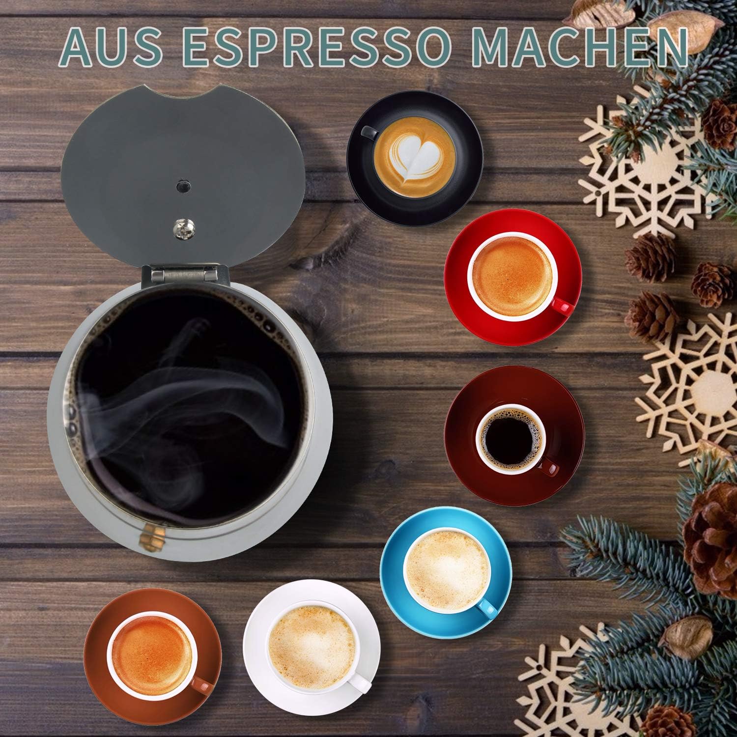 300 ml CHISTAR Cafetera de inducción de acero inoxidable para café con