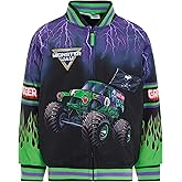 Monster Jam Zip Up Varsity Bomber Jacket Toddler to Little Kid Grave Digger El Toro Loco Megalodon