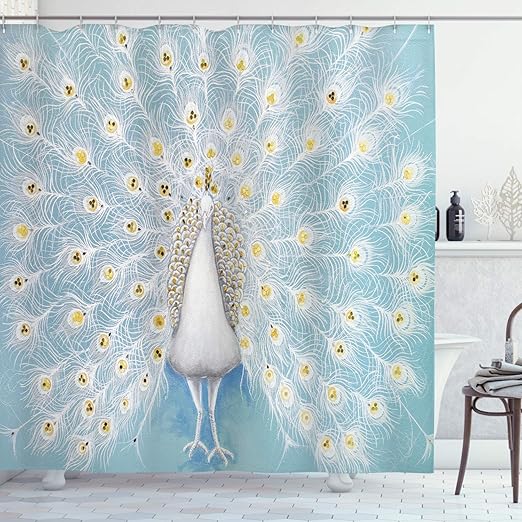 Amazon Com Ambesonne Peacock Decor Shower Curtain Set Decorative