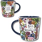 Steel Mill & Co Book Lovers Mug, Cute Coffee/Tea Ceramic Mug with Handle for Book Club, 14 oz Reading Themed Coffee Cup (Alice's Adventures in Wonderland (Floral Nonsense)