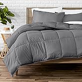Bare Home Comforter Set - Full Size - Ultra-Soft - Goose Down Alternative - Premium 1800 Series - All Season Warmth (Full, Grey)