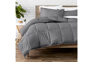 Bare Home Comforter Set - Queen Size - Ultra-Soft - Goose Down Alternative - Premium 1800 Series - All Season Warmth (Queen, Grey)