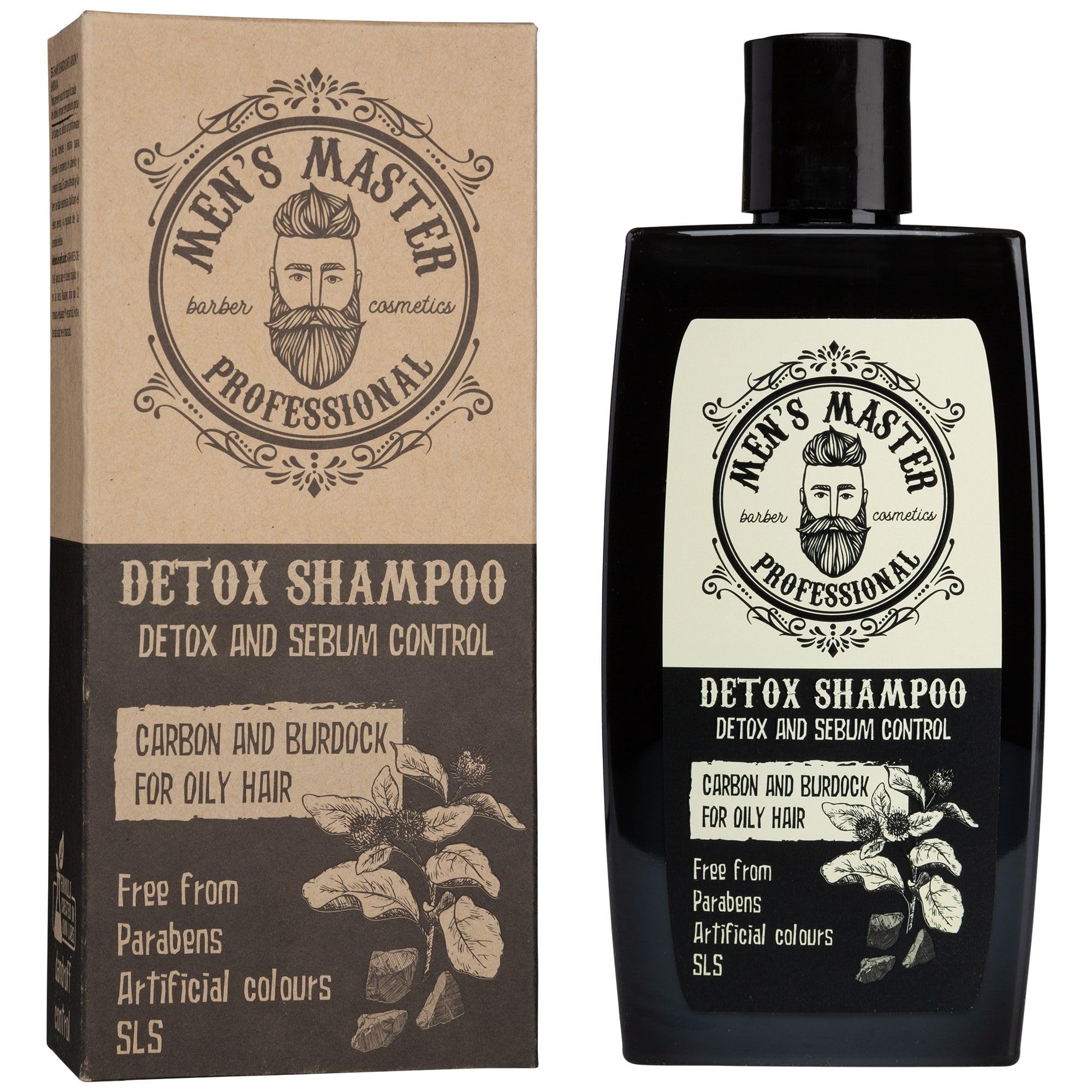 Men's Master Anti-Hair Loss Detox Shampoo for Men | Active Charcoal Shampoo, Strengthens and Prevents Hair Loss Paraben Free | Men's Anti-Dandruff | 260 ML