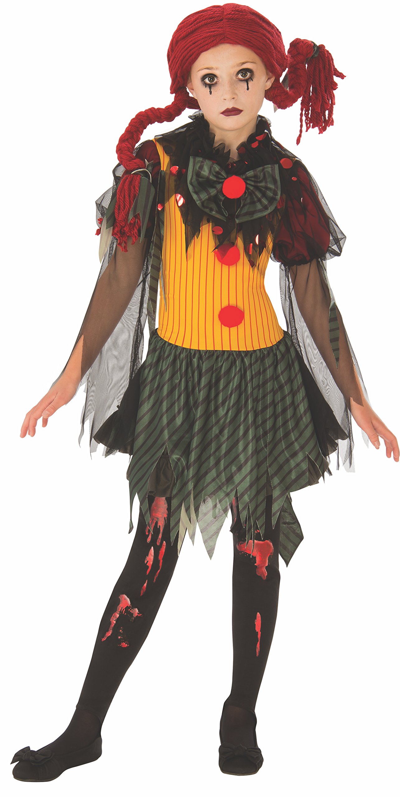 Child Zombie Clown Girls Costume: Small (Age 3-4)