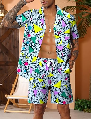 LecGee Neon Shirts for Men Piece Outfits Party Clothes Neon