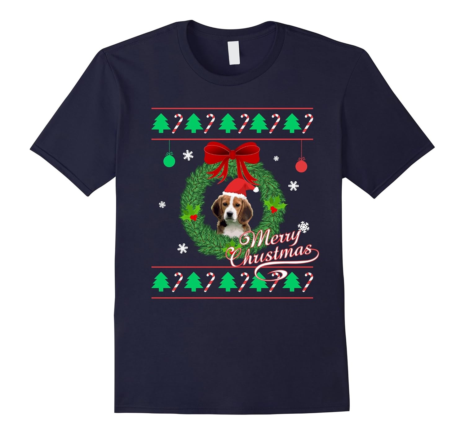 Ugly Christmas Sweater Beagle Puppy T-Shirt