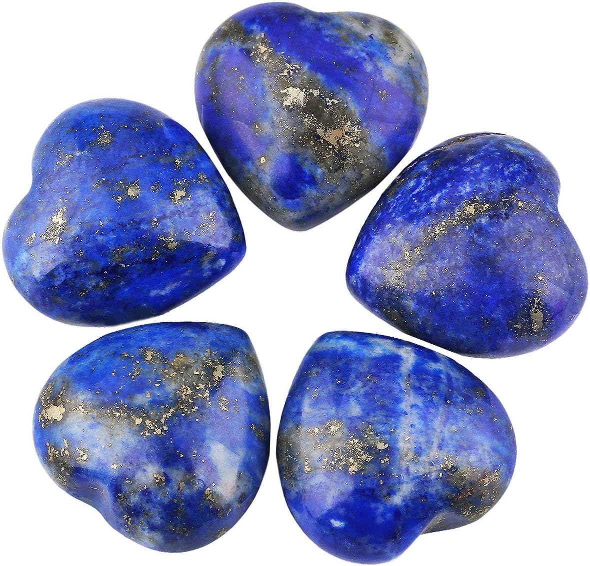 Nupuyai 12pcs Lapis Lazuli Crystal Heart Love Palm Worry Stone for Chakra Healing Carved Stone for Home Decoration 1.5cm - Image 4