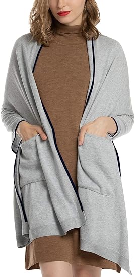 Amazon Woolen Bloom ストール レディース ショール 大判 秋 冬 ポケット付き ロング 無地 ふんわり 柔らか 防寒対策 プレゼント フォーマル 発表会 演奏会 結婚式 ストール 通販