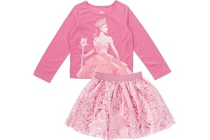 wicked Glinda Elphaba Girls Long Sleeve T-Shirt and Tulle Skirt Toddler to Big Kid Sizes (4T - 14-16)