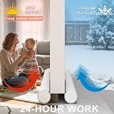 HIZH One Sided Door Draft Stopper 37 Inches Bottom Seal Insulator White view 3