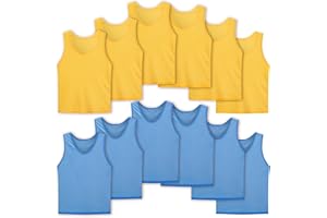 SPTEHW Scrimmage Vests Pinnies Team Practice Jerseys for Kids,Youth and Adult Sports Soccer,Football,Basketball(12 Pack)