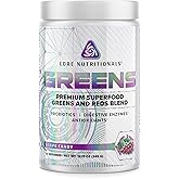 Core Nutritionals Greens | Premium Superfood Reds & Greens Blend | 5 Billion CFU Probiotics, Digestive Enzymes, & Antioxidants | 30 Servings (Grape Candy)