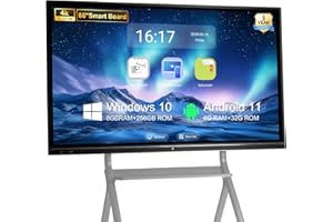 OMNINEXHUB 86" Smart Board - 4K UHD Interactive Whiteboard with Dual OS (Android/Windows), All-in-One Digital Electronic Whiteboard for Conference Rooms & Classrooms - Includes Wall Mount & Remote Control