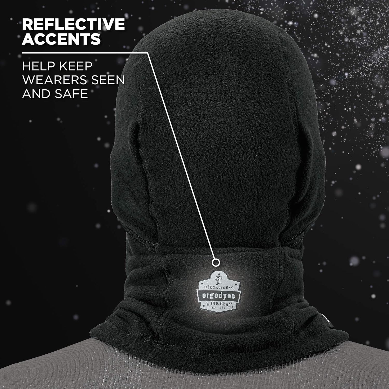 Ergodyne N-Ferno 6823 Balaclava Ski Mask, Wind-Resistant Face Mask, Hinged Design, Each, Black, One Size: Automotive
